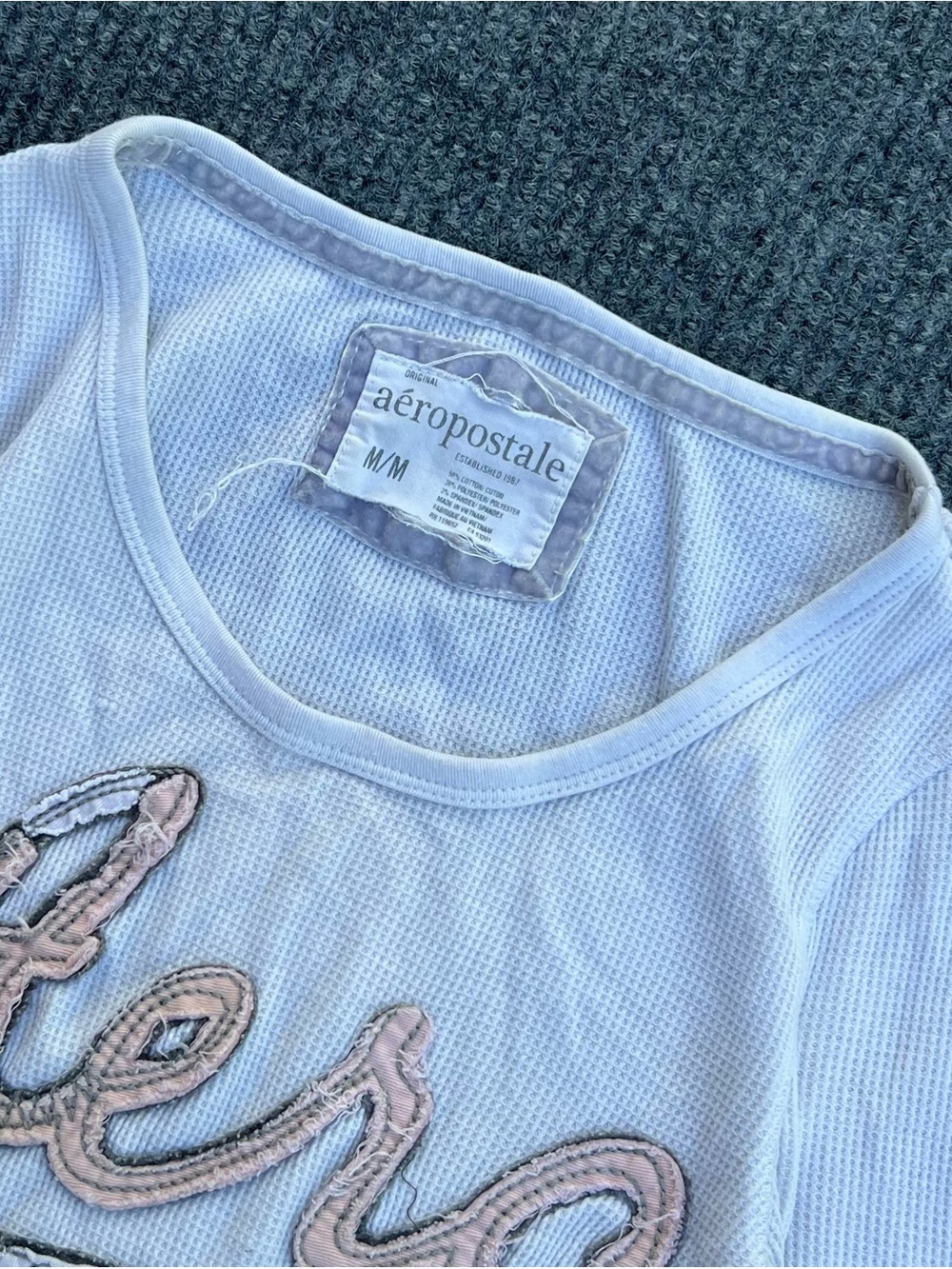 Y2K Aeropostale Waffle Long Sleeve Tee - Picture 3 of 4